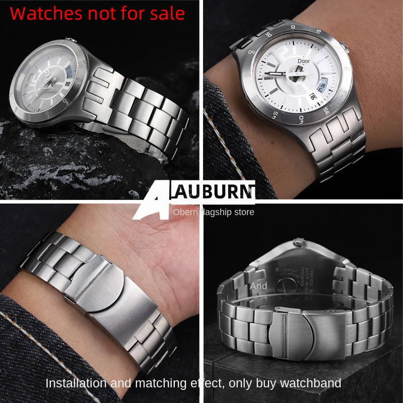 20mm Stainless Steel Watch Band for Swatch - Metal Chain Strap Accessories with Tool
