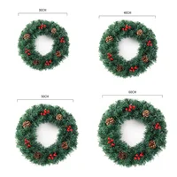 30/40/50cm Christmas Wreath Artificial Pine Cone Green Garlands Home Decorations Window Door Hanging Ornaments New Year Navidad 5