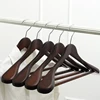 Wooden Hanger Black Walnut Wood Coat Hanger Solid Suit Rack With Metal Hook Anti-skid Shoulder Seamless Clothes Drying Rack 2