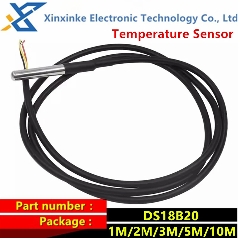 

Temperature Sensor DS18B20 Waterproof Cable Stainless Steel DS18b20 Temperature Probe