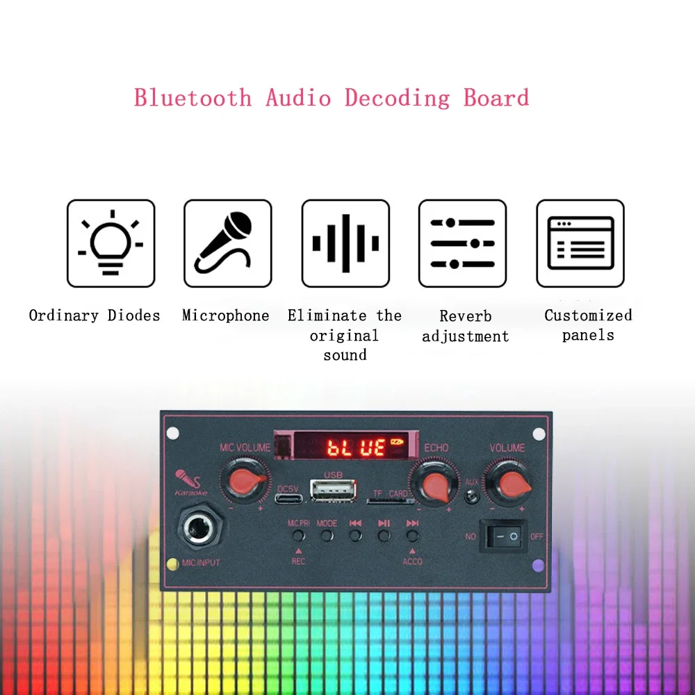 Усилитель 20 Вт, Bluetooth 5,0, MP3-декодер, 5 В, MP3-плеер с FM ...