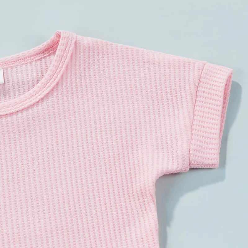 baby clothing set essentials Infant clothes 0-6 years old summer boys striped T-shirt girls baby waffle cotton round neck short sleeve shorts two-piece set baby outfit matching set