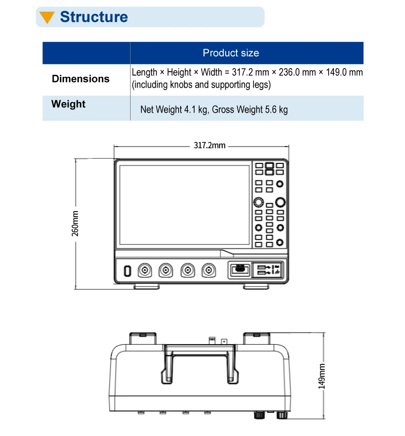 SIGLENT High resolution digital oscilloscope SDS1072X/1074X/1102X/1204X HD high-