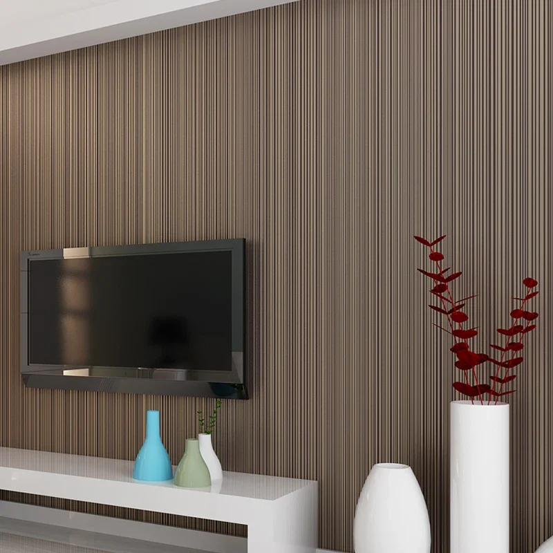 สีทึบลายวอลล์เปเปอร์ 3D ไม่ทอ Flocking วอลล์เปเปอร์ห้องนอนห้องนั่งเล่นคลาสสิกผนังกระดาษตกแต่งบ้านโมเดิร์น 10M 1