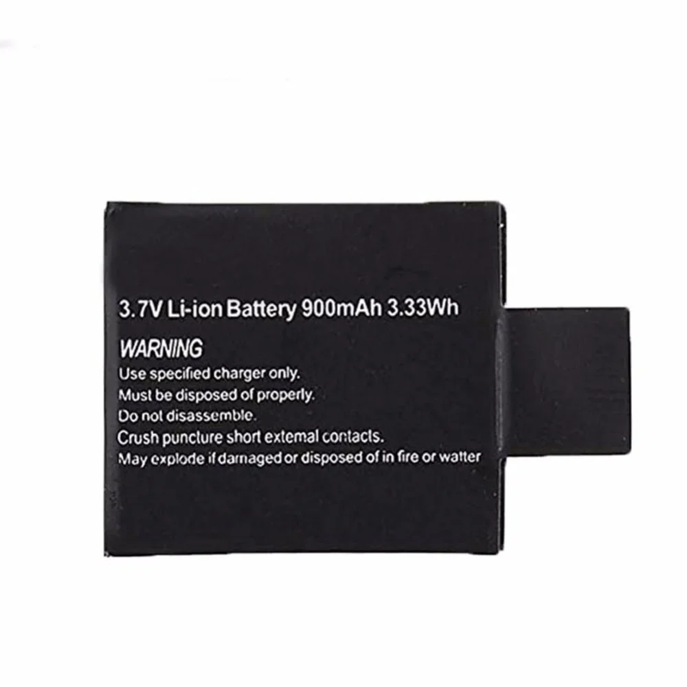 Batterie rechargeable 3.7V 900mAh adaptée aux caméras Eken H9 et GIT, étiquette technique lisible
