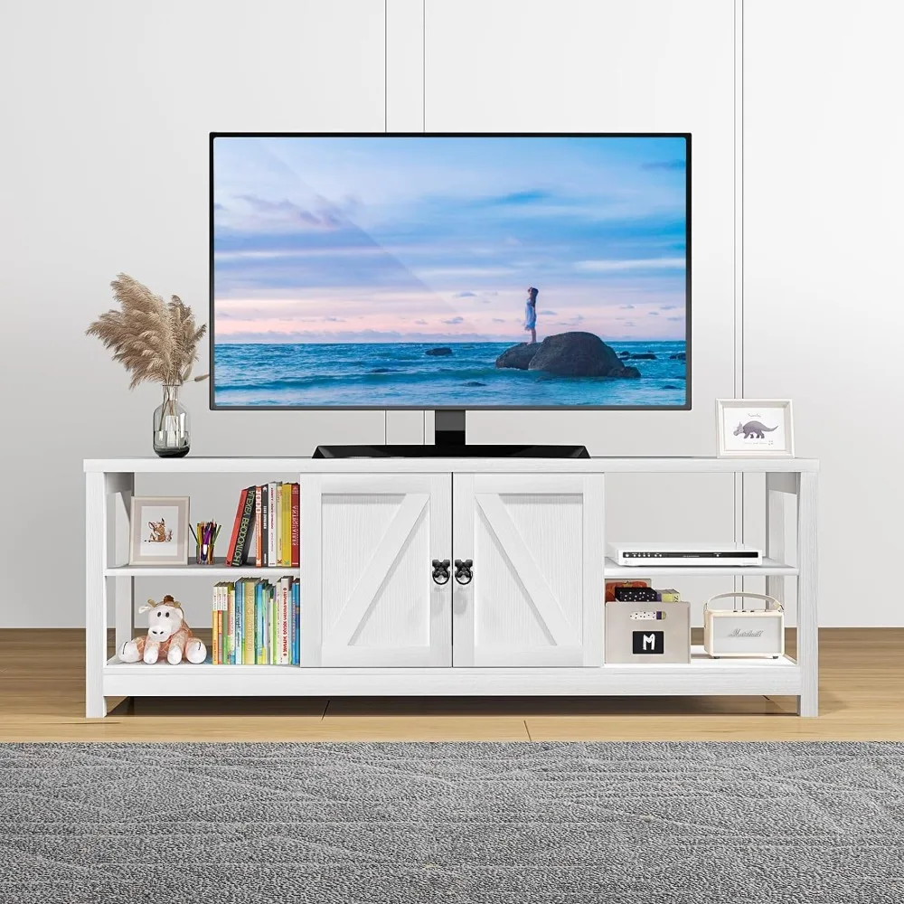 

Tv Cabinet Entertainment Center TV Cabinet With 2 Doors and Storage Shelves Stand Table Living Room Furniture Home
