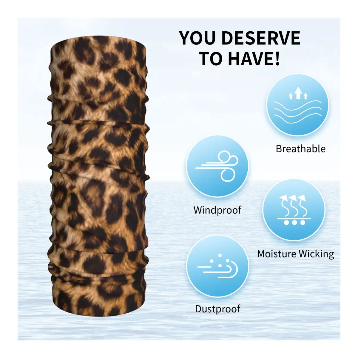 Leopard Cheetah Fur Hide Bandana Neck Warmer For Women Men Winter Ski