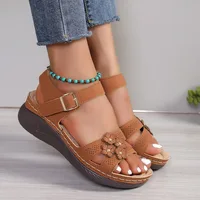 Sandales pour femmes de nouveau style - Sandales orthopédiques élégantes à bout large et à semelles souples - Chaussures d'extérieur décontractées pour femmes 3