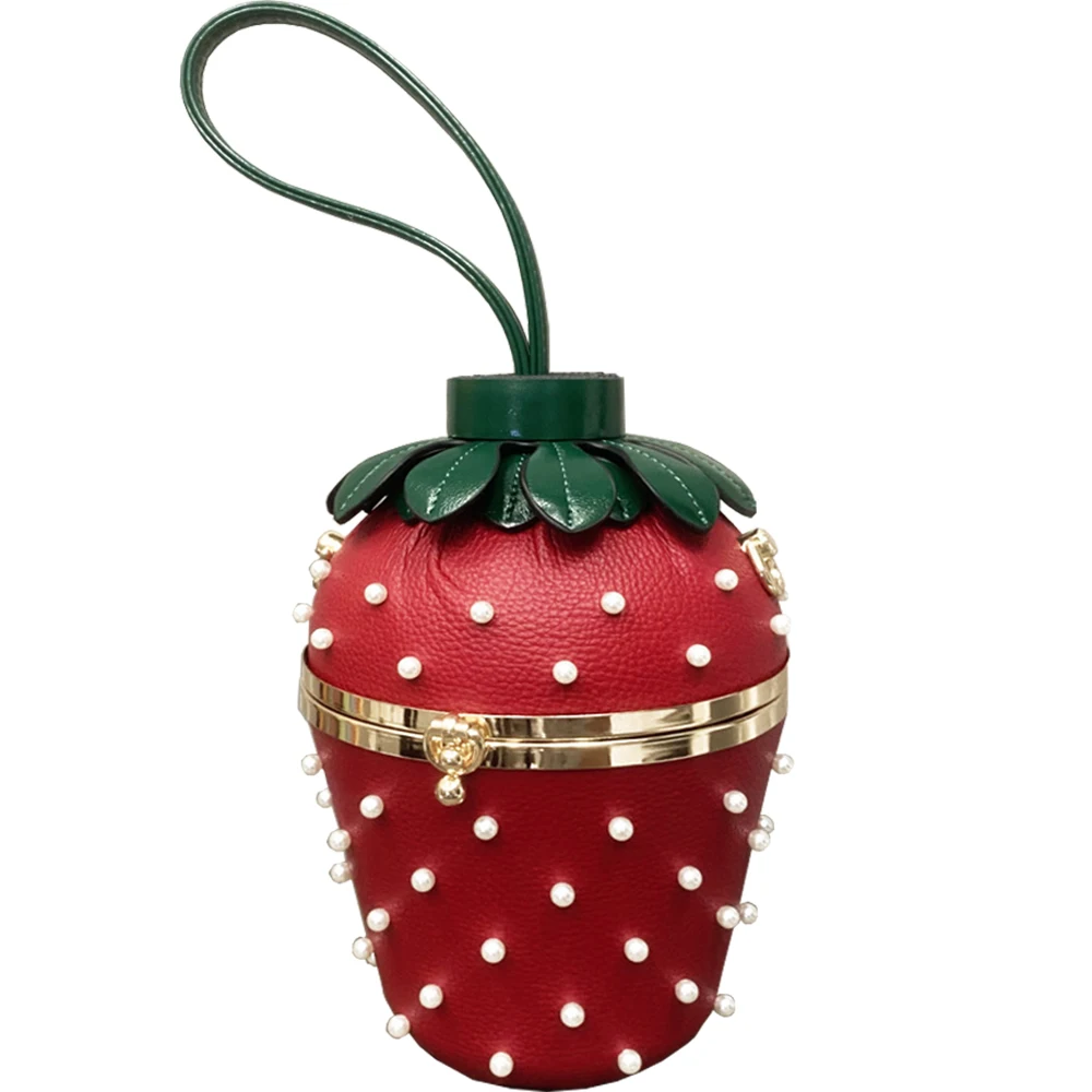 

Women's Bags 2024 Trend Strawberry Handbag Luxury Designer Bead Handbag Female Evening Bags Hand Bags for Women Tote Bag Purses