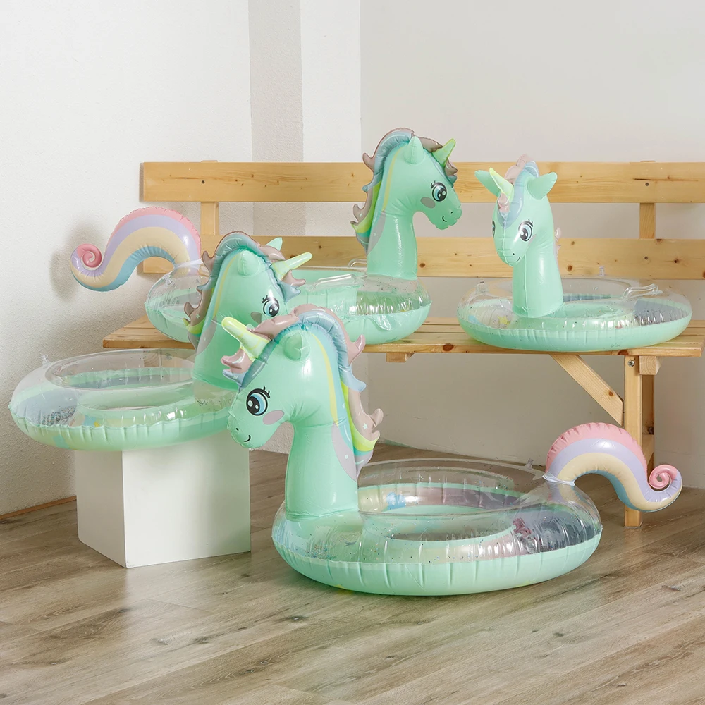 

Baby Rainbow Unicorn Swim Ring Tube Inflatable Toy Swimming Seat For Kid Adult Swimming Circle Float Pool Beach Water Play Toy