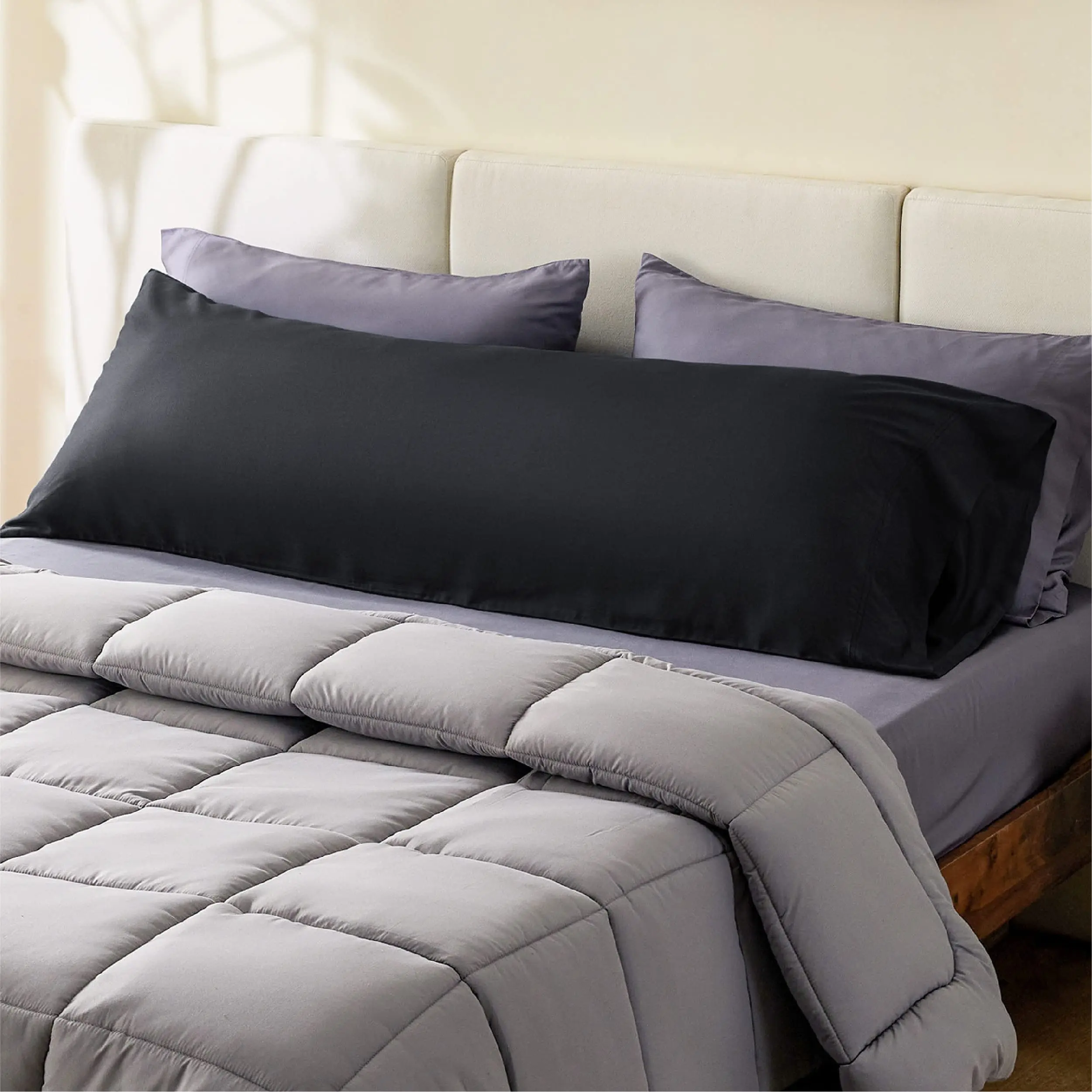 Body Satin Pillow Cover with Envelope Closure,Long Pillow Cases,Soft and Breathable Body Pillowcase,Gift for Sleepers,20x54 Inch 6