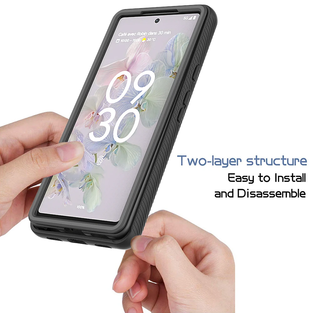 Heavy Duty Rugged Armor Shockproof Case with Soft TPU and Hard Plastic Transparent Back Cover