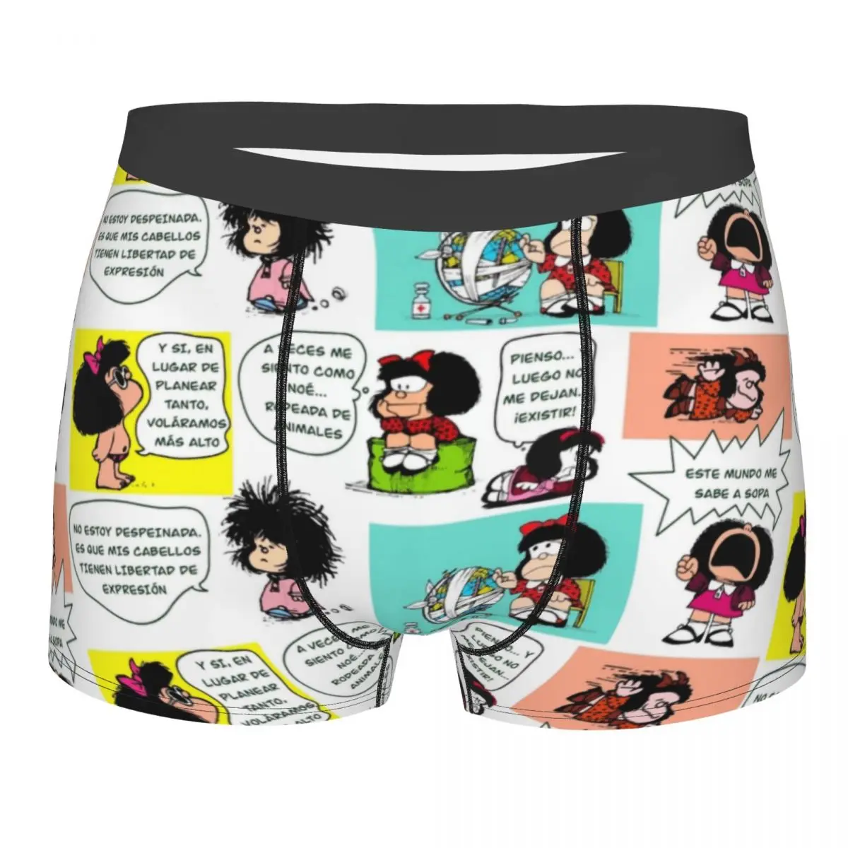 

Fashion Manga Quino Mafalda Boxers Shorts Underpants Men's Comfortable Kawaii Cartoon Briefs Underwear