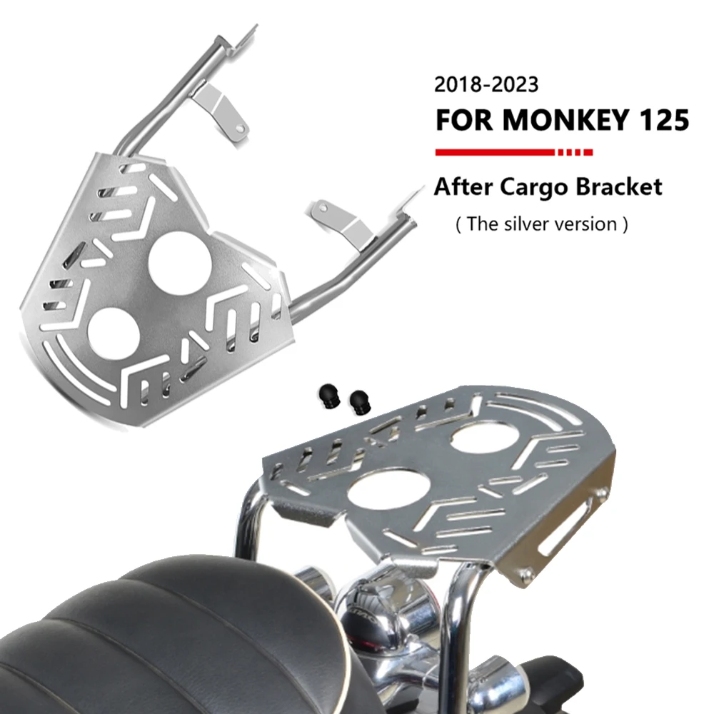 

Задняя стойка для обезьяны 125 2018-2023, задний подлокотник, все серебряные аксессуары для мотоциклов, задняя багажная стойка, комплект поддержки багажника monk