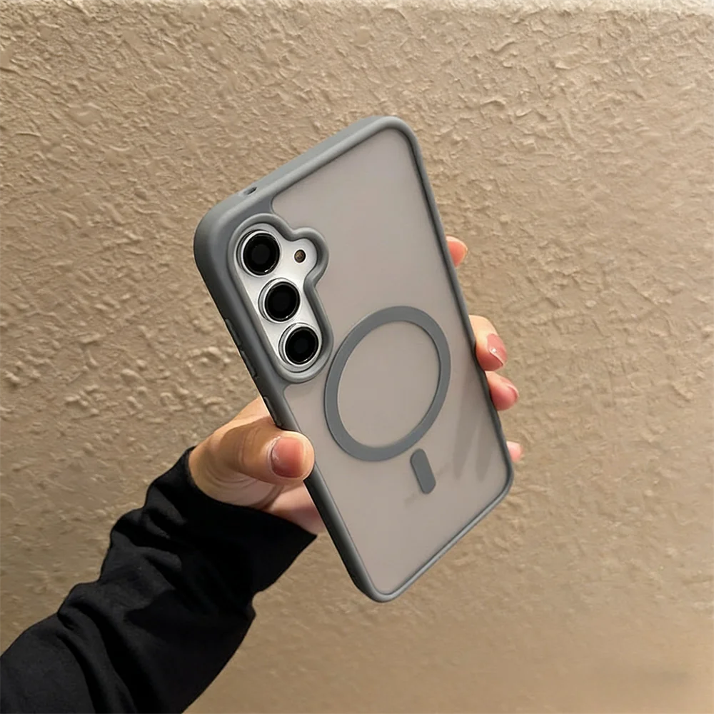 Candy Color Matte Translucent Magnetic Shockproof Phone Case