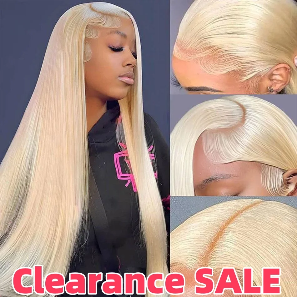 Human Hair Wig 13x6 613 Blonde HD Lace Front Human Hair Wigs Brazilian Straight For Women Transparent 13x6 Lace Frontal