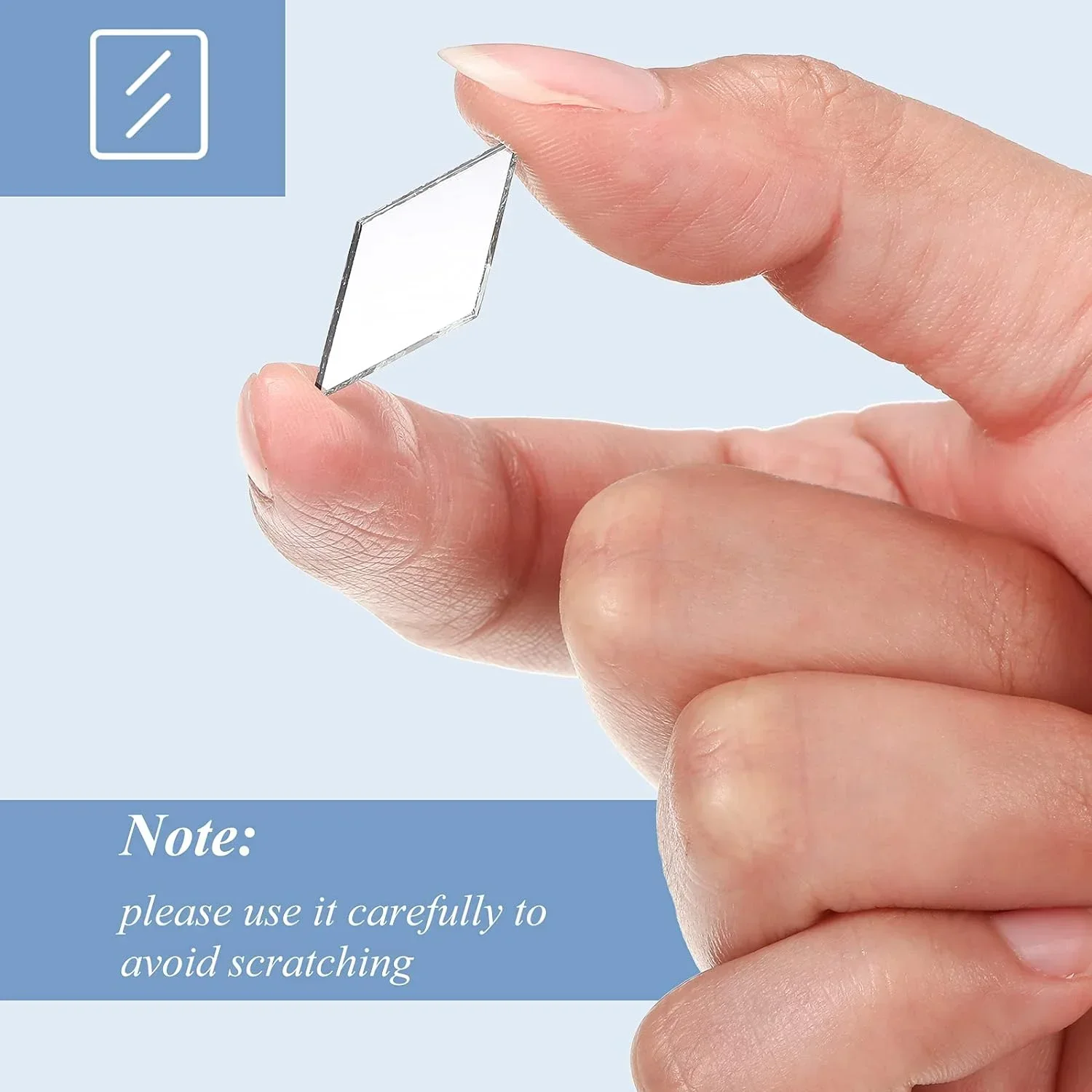 100pcs Acrylic Circular Heart-Shaped Diamond Droplet Shaped Square Self-adhesive Mosaic DIY Craft Art Mirror Home Decoration