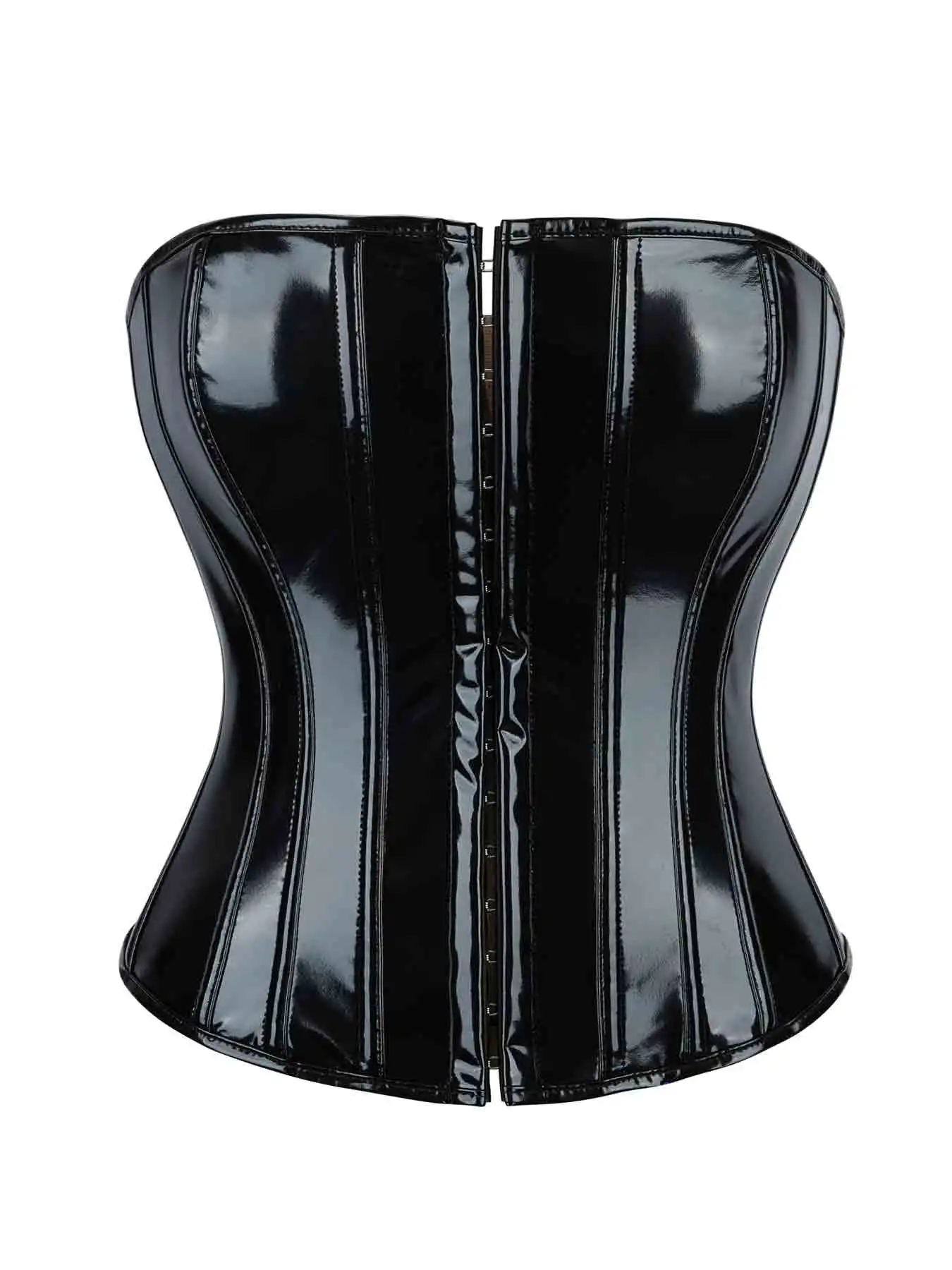 New European and American leather breasted glossy leather court corset waist corset 1