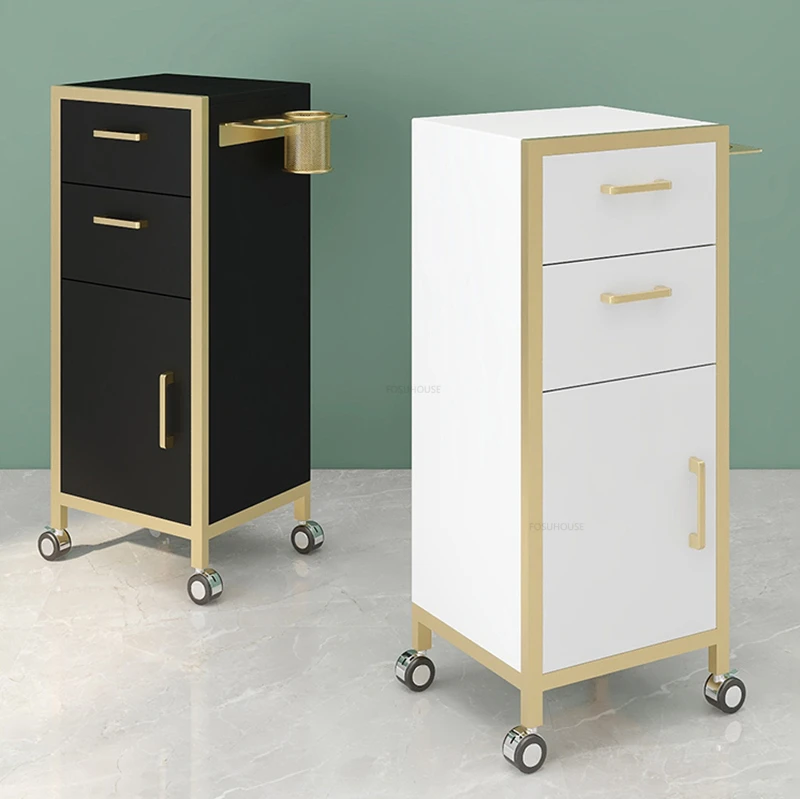 Modern Salon Trolleys with Drawers Designer Salon Furniture Beauty Salon Professional Equipment Auxiliary Tool Cart with Wheels