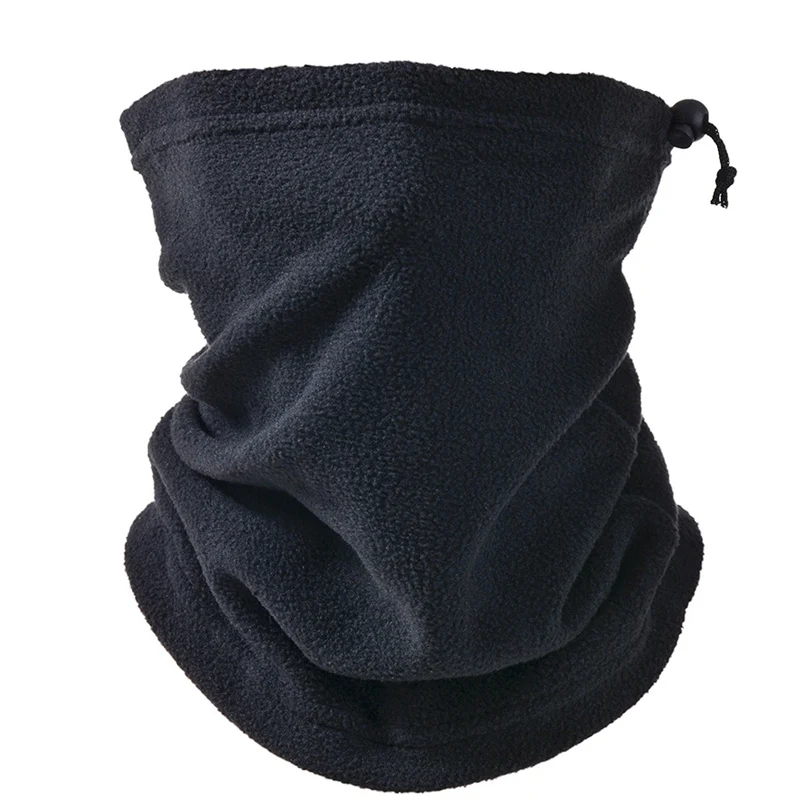 Multifunction Solid Color Polar Fleece Outdoor Keep Warm Scarf Autumn Winter Men Riding Unisex Neckerchief Scarf Soft