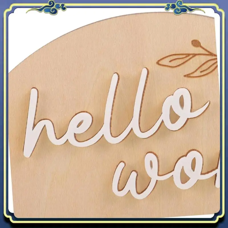 Latest 6PCS Bulletin Board Pendant Commemorative Plaque Wooden Name Announcements Announcement Board Announcement Round Wood