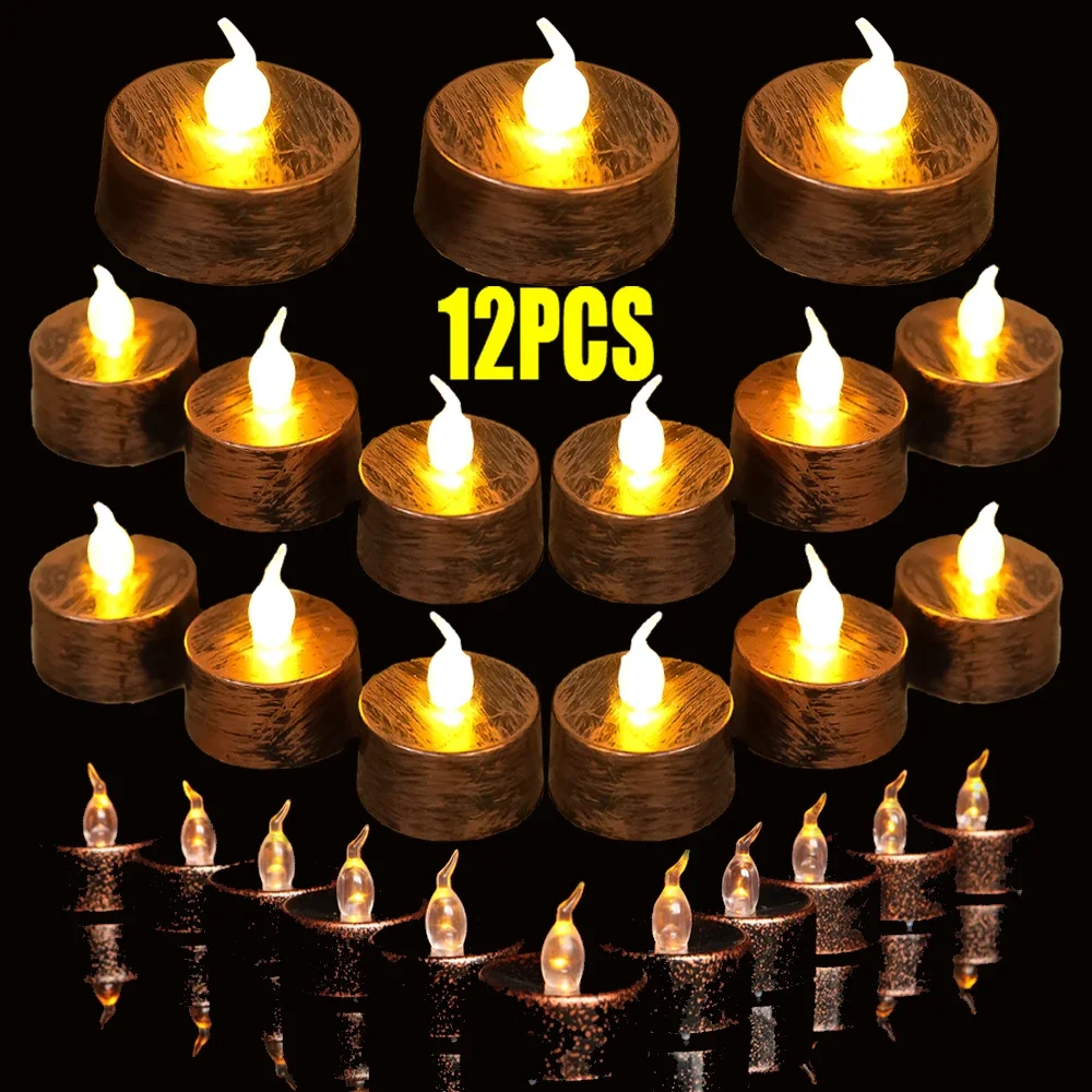 

12/1PCS LED Candle Light Flameless Transparent Small Night Lamp Creative Wishing LED Atmosphere Light Wedding Party Decoration