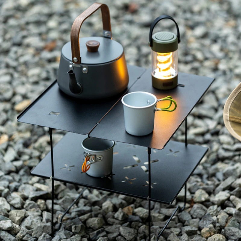 Description Picture 5 of itemOutdoor Double-layer Table Camping Picnic Foldable Small Table Travel Hiking Multifunctional Table Board Camping Gear Supplies