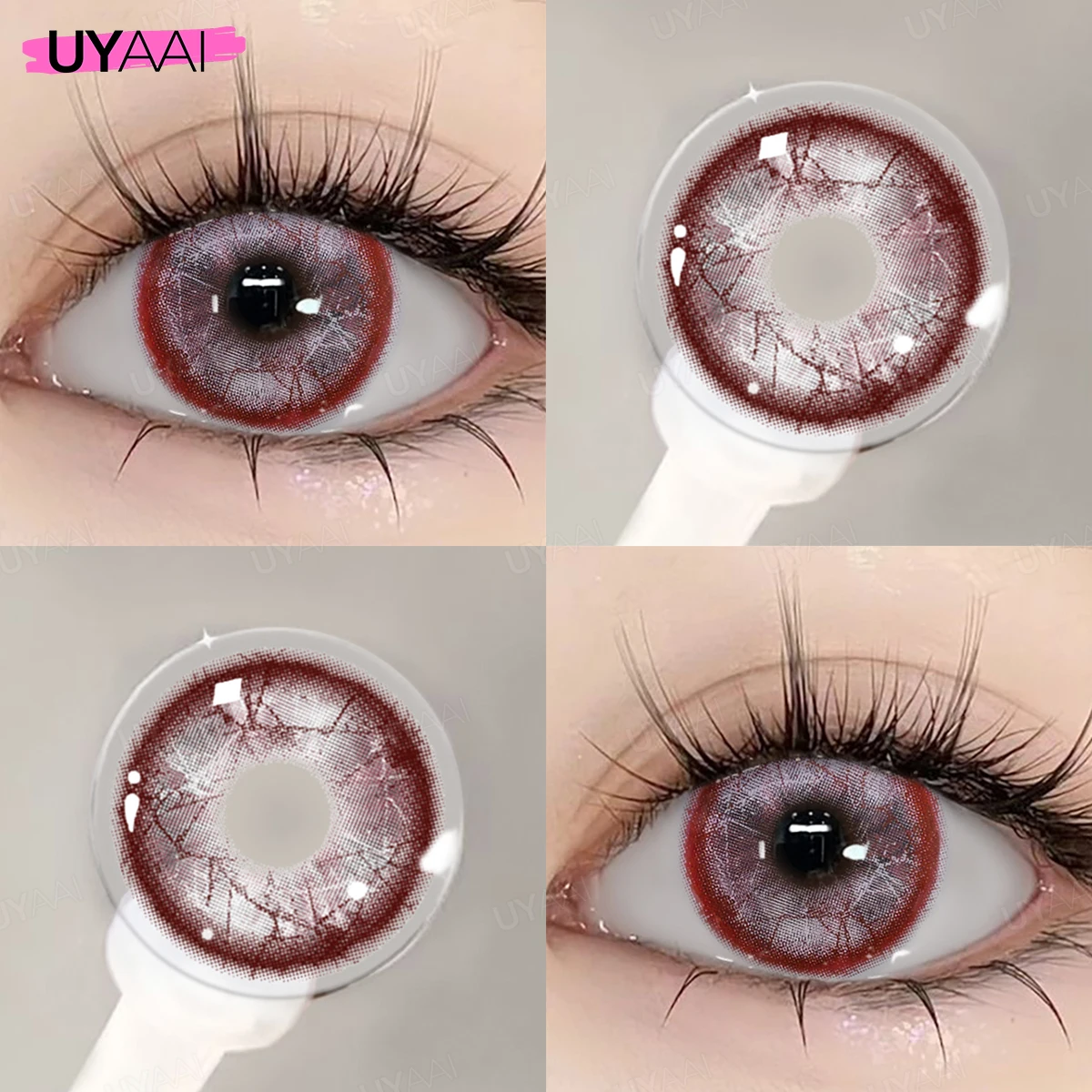 Vibrant Cosplay Colored Contact Lenses – Bold Blue, Red & White Options