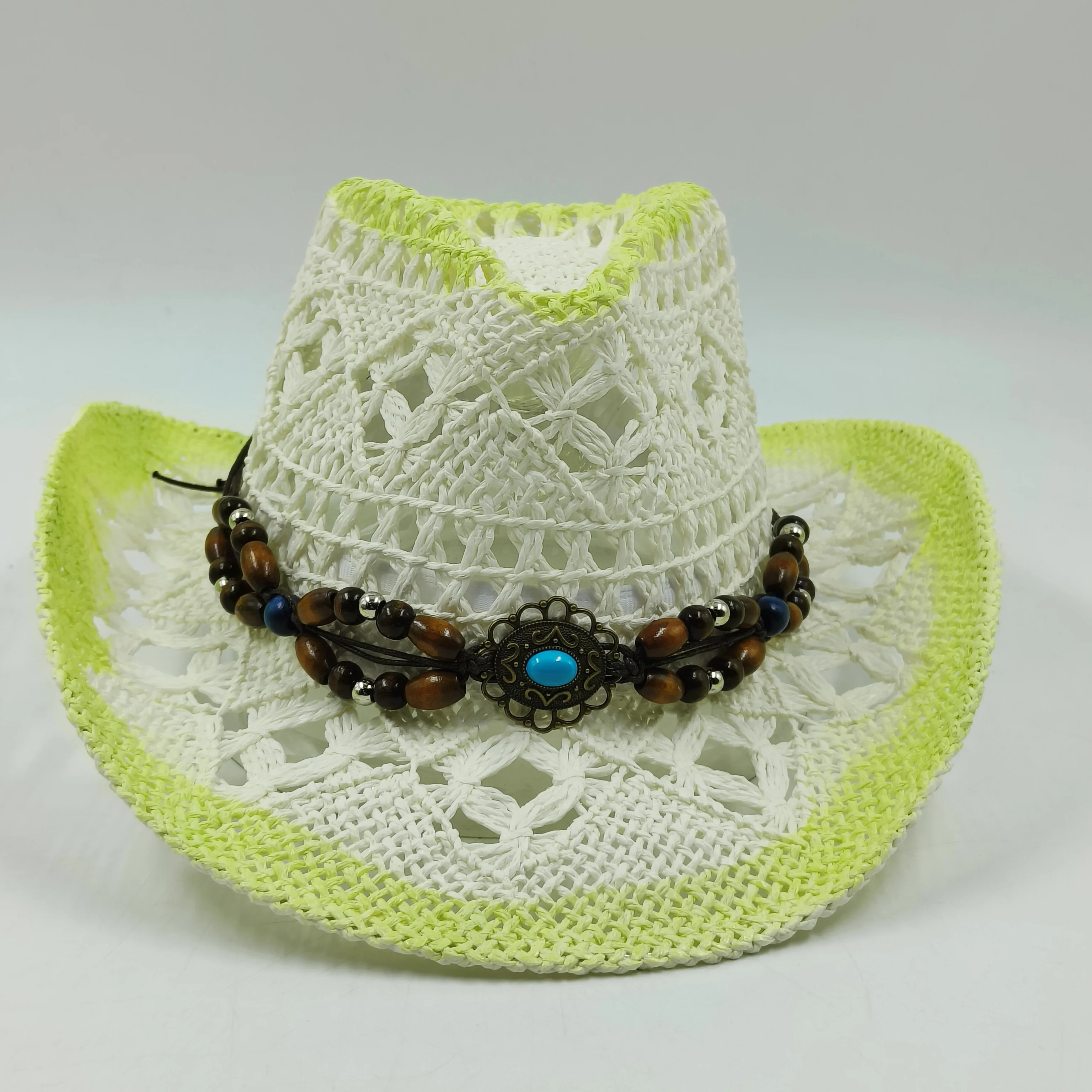 Cappello Di Paglia Da Cowboy Occidentale Hollow Women Fashion Cappello Di Paglia Lavorato A Mano Party Chapeu De Cowboy Masc Parasole Sombrero Vaquero