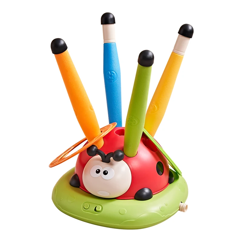 3 in 1 Ladybug Multifunction Exercise Machine Ferrule Jump Rocket Launcher Toy Sports Entertainment Game Outdoor Educational 6