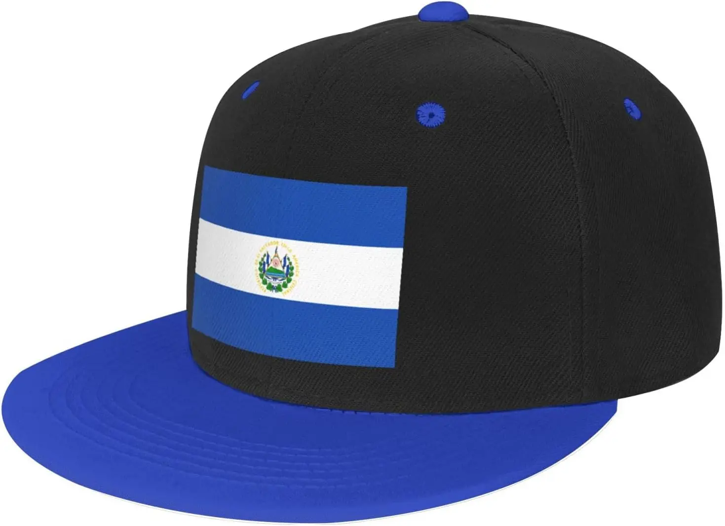 

Flag of El Salvador Flat Bill Hat Unisex Kids Adjustable Fashion Hip Hop Flat Bill Hat Red