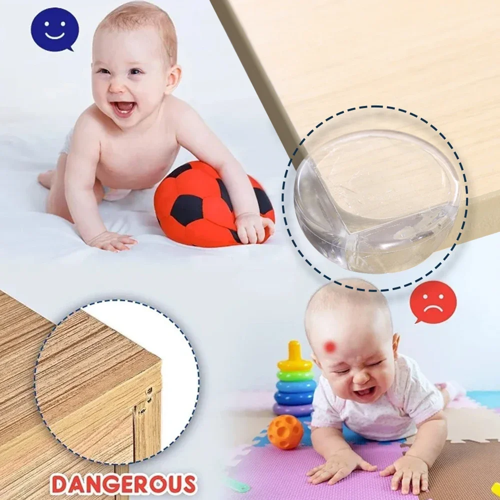 Table Corner Silicone Protector Children Baby Safety Self-Adhesive Furniture Edge Cover Socket Soft Anticollision Guards 12/1Pcs