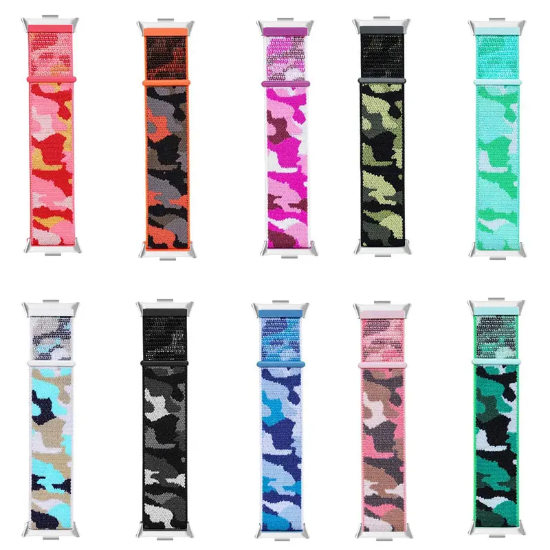 Camouflage Nylon Loop Sport Watchband Bracelet