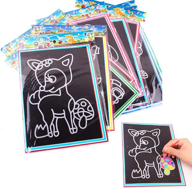 10pcs Magic Scratch Art Painting Cards for Kids