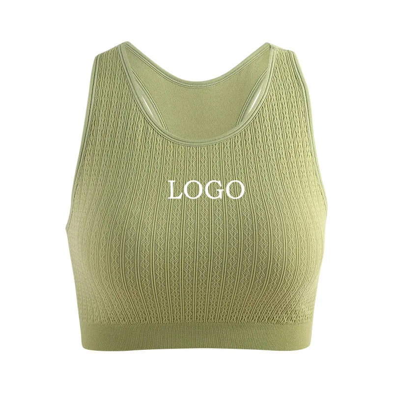 

Custom LOGO Outdoor Sports Tank Top Fitness Bra Shock Absorbing Running Bra Outer Wear Top Beautiful Back Yoga Suit for Women