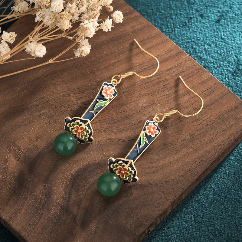 

Капельное масло Ruyi Висячие серьги для женщин модные Простые Женские Романтические Подвесные серьги с шариком ювелирные изделия оптовая продажа с фабрики