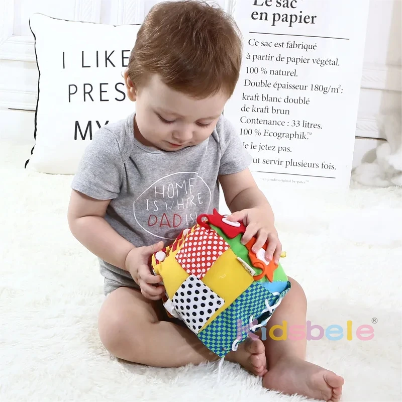 Cubic Activity Learning Toy Sensory Toy Sensory Toy with Zippers, Latches, Buckles, Laces, Snaps, Buttons and More 3