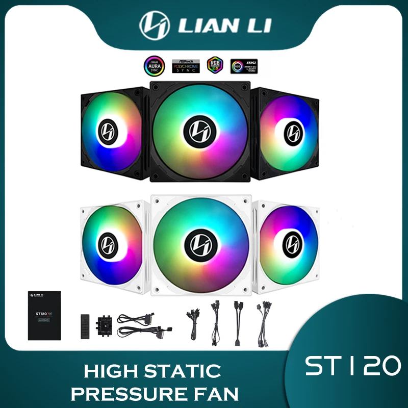 LIANLI ST120 RGB AIO FAN Kit PWM Meglev + Six Poles For Computer Case