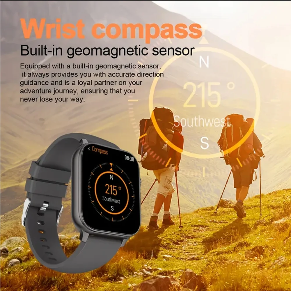 2025 New GPS Sports Smart Watch Outdoor Sports Waterproof Watch Compass 24 Hours Heart Rate Monitor Bluetooth Call Smartwatch