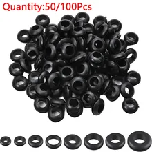  Rubber Grommet 50/100pcs Blanking Hole Wiring Cable Gasket Rubber Seal Assortment Set For Protects Wire Cable Hardware Tools 