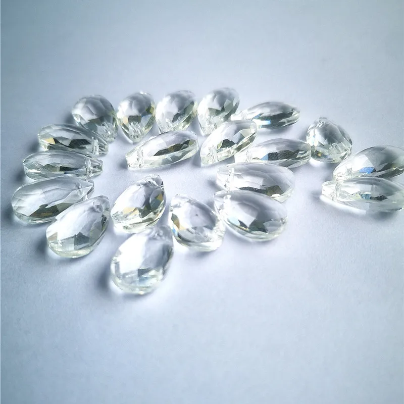 16mm Clear K9 Crystal Faceted Pear Chandelier Parts Glass Ornaments Suncatcher Accessories Jewelry Making crystal sun catcher crystal beads crystal beads garlands chandelier crystal drops 12pcs/Lot
