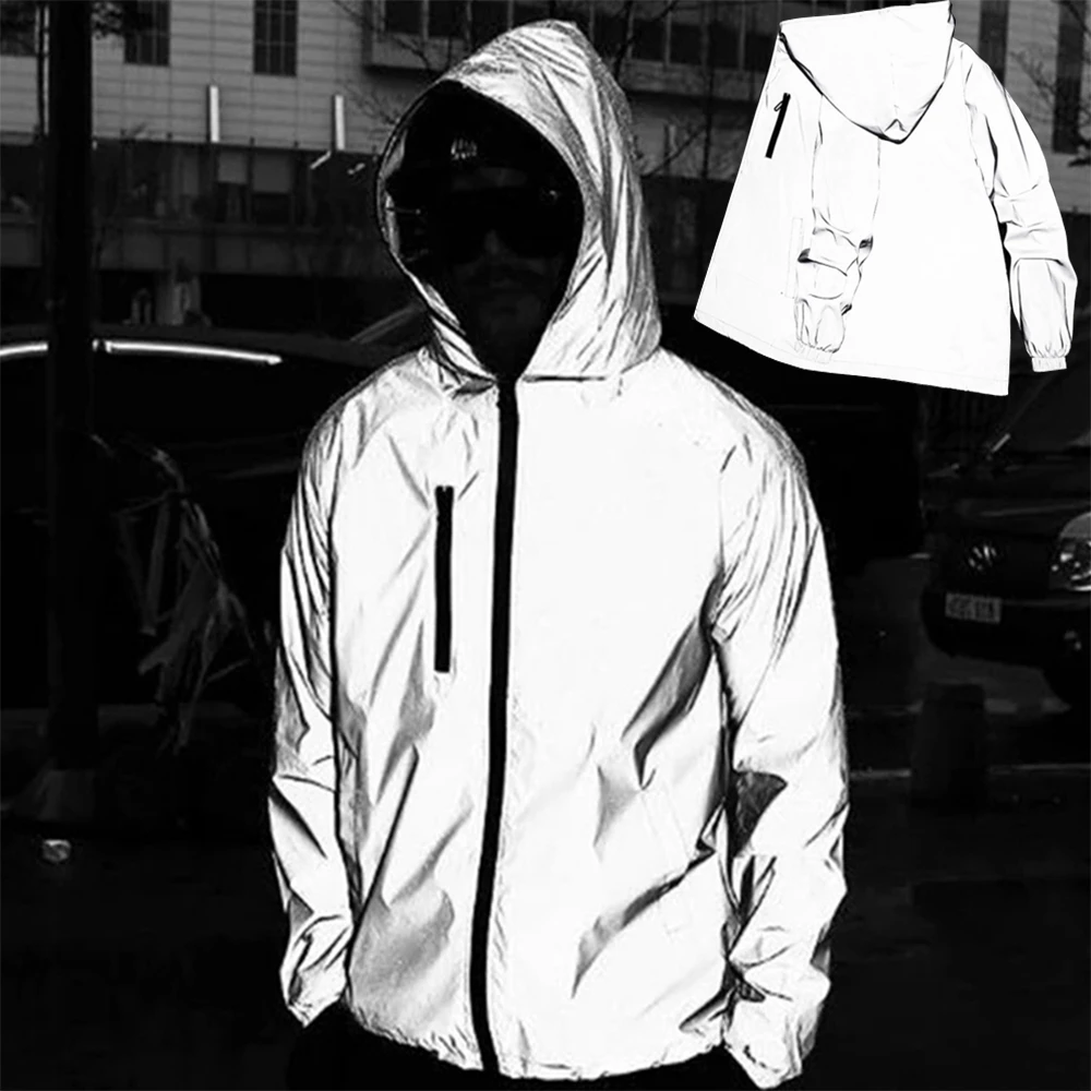 Reflective Windbreaker Jacket Reflective Waterproof Jacket Men's