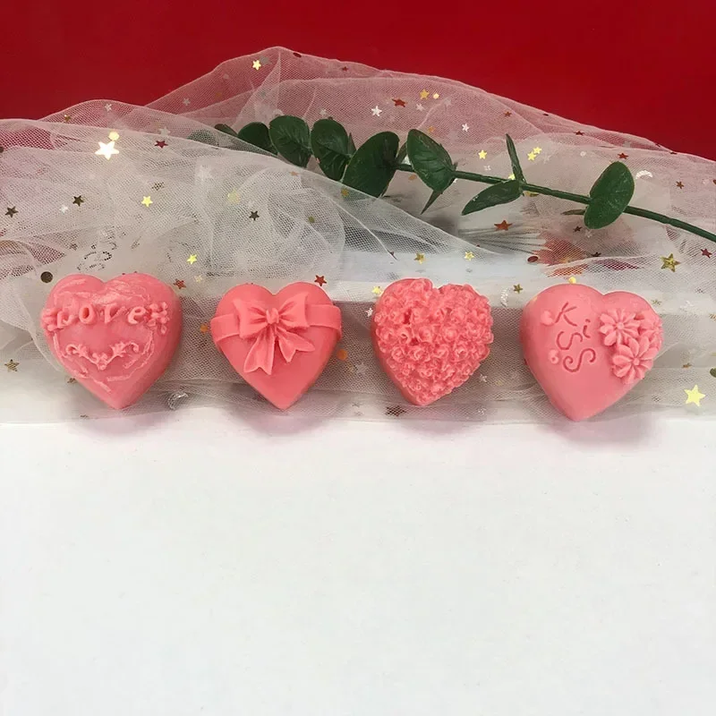 Love Rose Bow Silicone Mold Romantic Valentine's Day DIY Chocolate Candy Molds Kitchen Baking Cake Decor Tool Candle Soap Mould