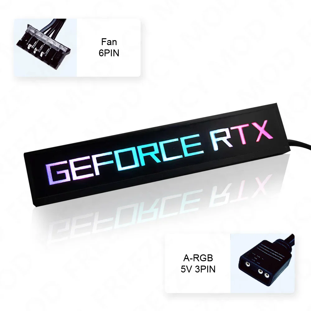 Zemod-mini Vga Painel Gabinete Gamer de Luz Lateral 5v 3pin A-rgb Placa Gráfica Placa de Identificação Luminosa pc Case Decorativa Aura Sync - Imagem 4