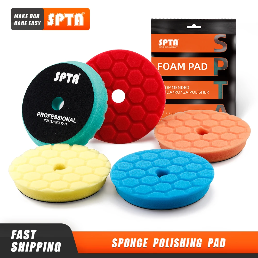 (Bulk Sales 2Pcs & 5Pcs) SPTA 3"/5"/6" Car Spong Buffing Polishing Pads & Buffing Pads For DA/RO/GA Car Buffer Polisher back up camera for truck