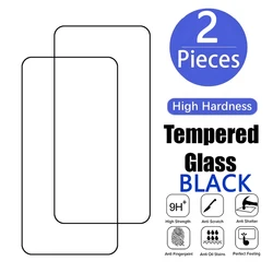 Premium 4 - Pack 9H HD Tempered Glass Screen Protector - Full Coverage, Anti - Scratch, Clear Film for Honor x7c 4g (2pcs Black)