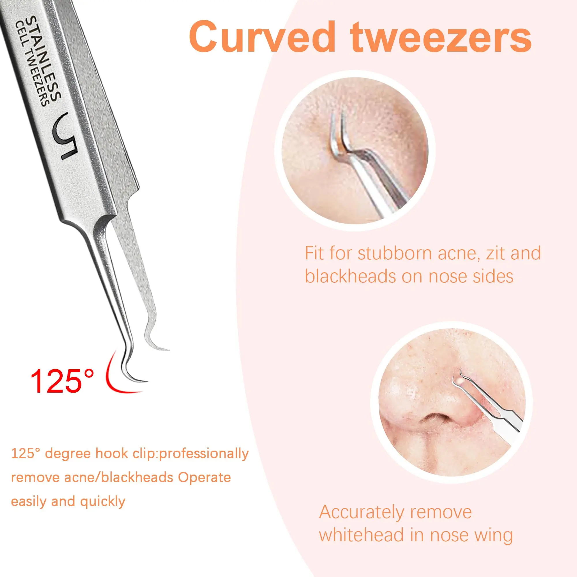 Makeup Tools Acne Needle Beauty Supplies Acne Clip 1/7pcs Stainless Steel Splinter Acne Clip Cell Tweezer Blackhead Clip Pimple Pin Beauty Salon Acne Removal Needle Tools