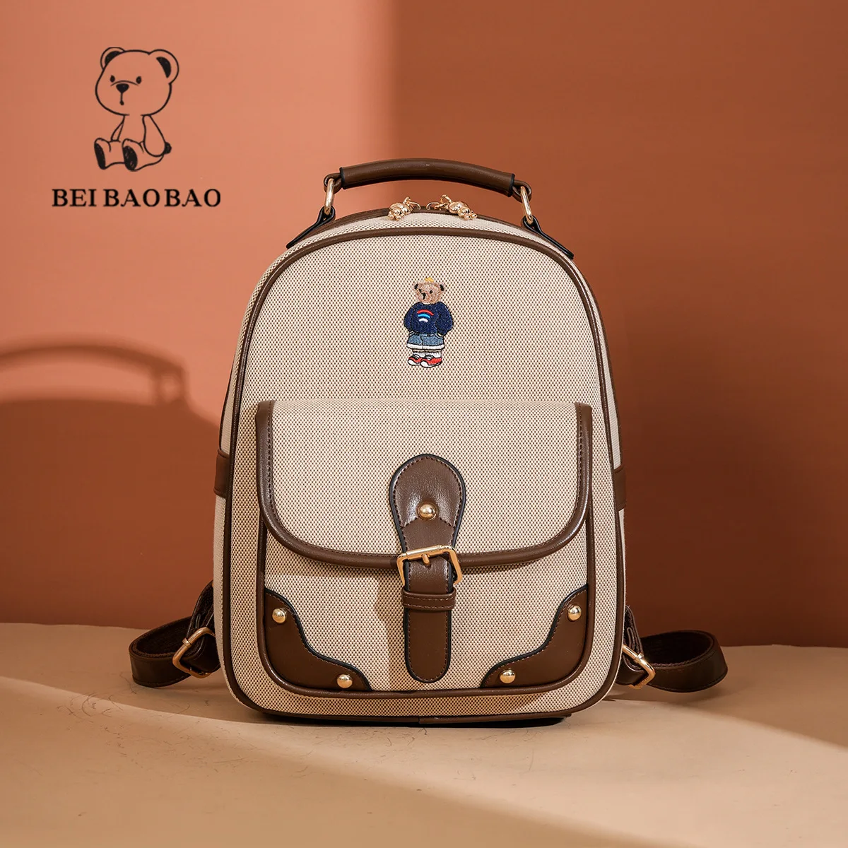 Beibaobao 2024 New Fashionable Large Capacity Bag Trendy Casual Backpack Design Sense Women's Backpack Женская сумка 3