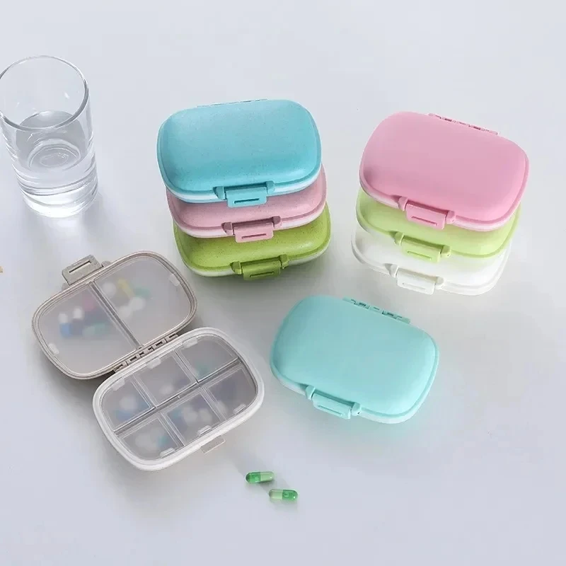 AiQUE Compact Waterproof Pill Organizer – 8-Grid Portable Medicine Storage Box