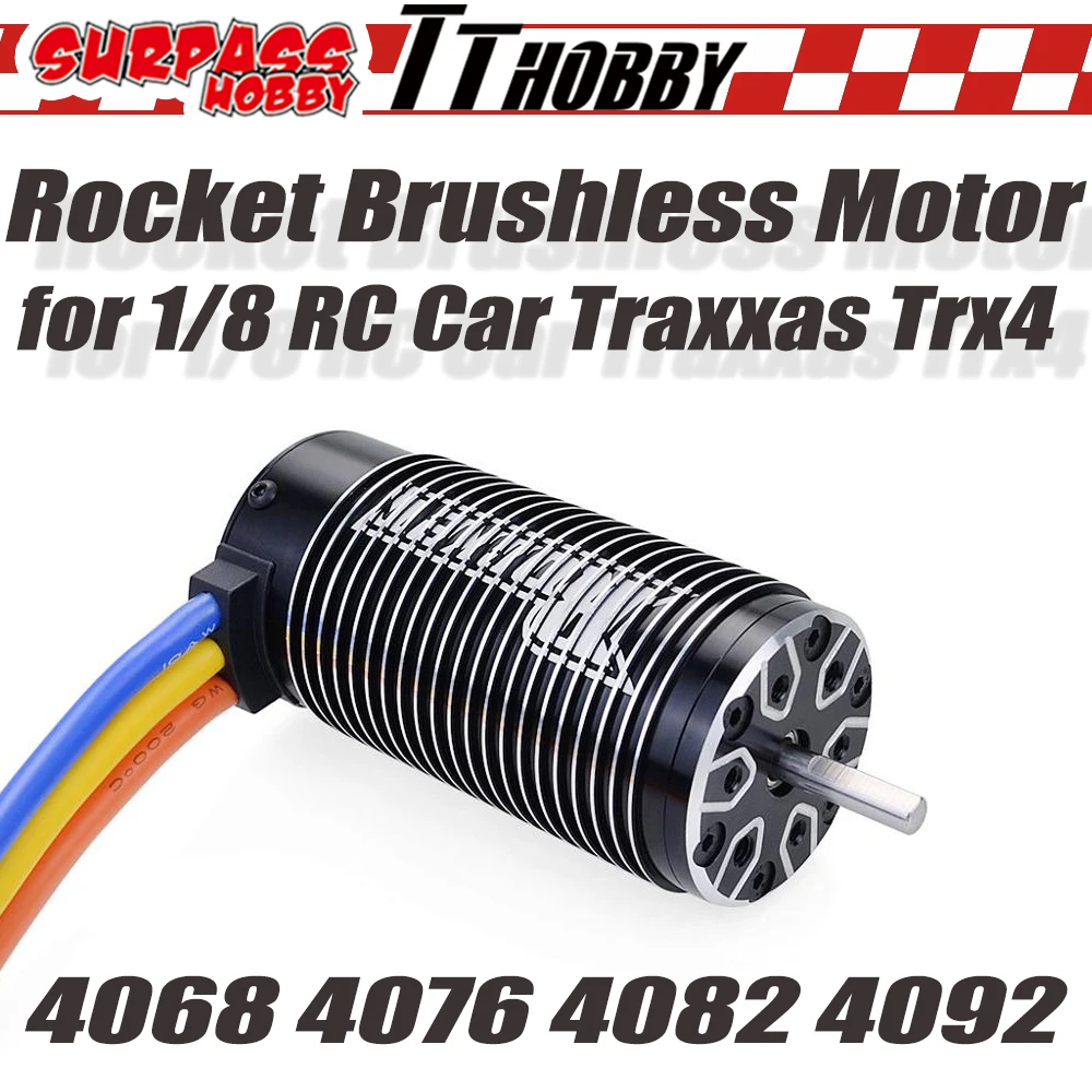 TTHOBBY SURPASS Rocket Brushless Motor 4068 4076 4082 4092 Waterproof Sensorless 2650KV for 1/8 RC Car Truck Traxxas Trx4 | Игрушки и